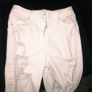 Topshop White Distressed Jamie Jeans